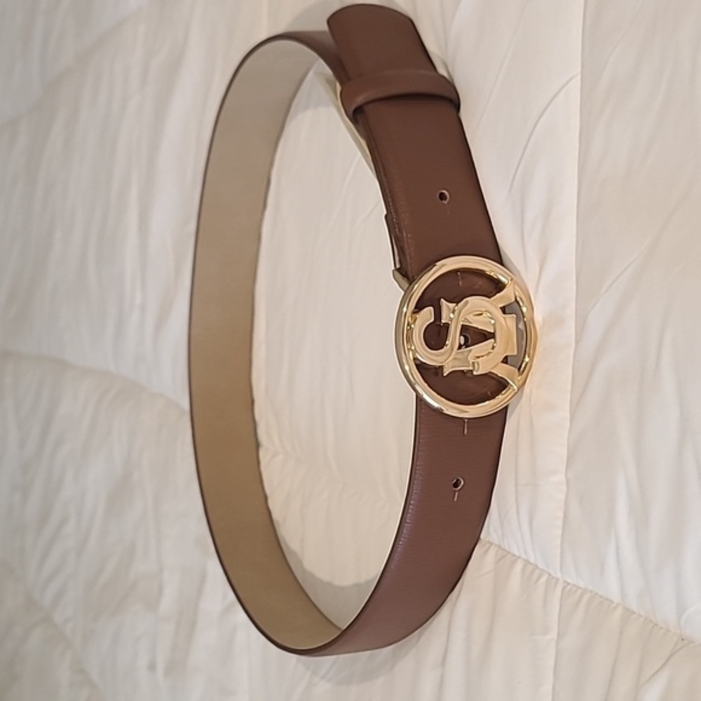 Steve Madden Belt With Logo | Nwt | Gold And Brown